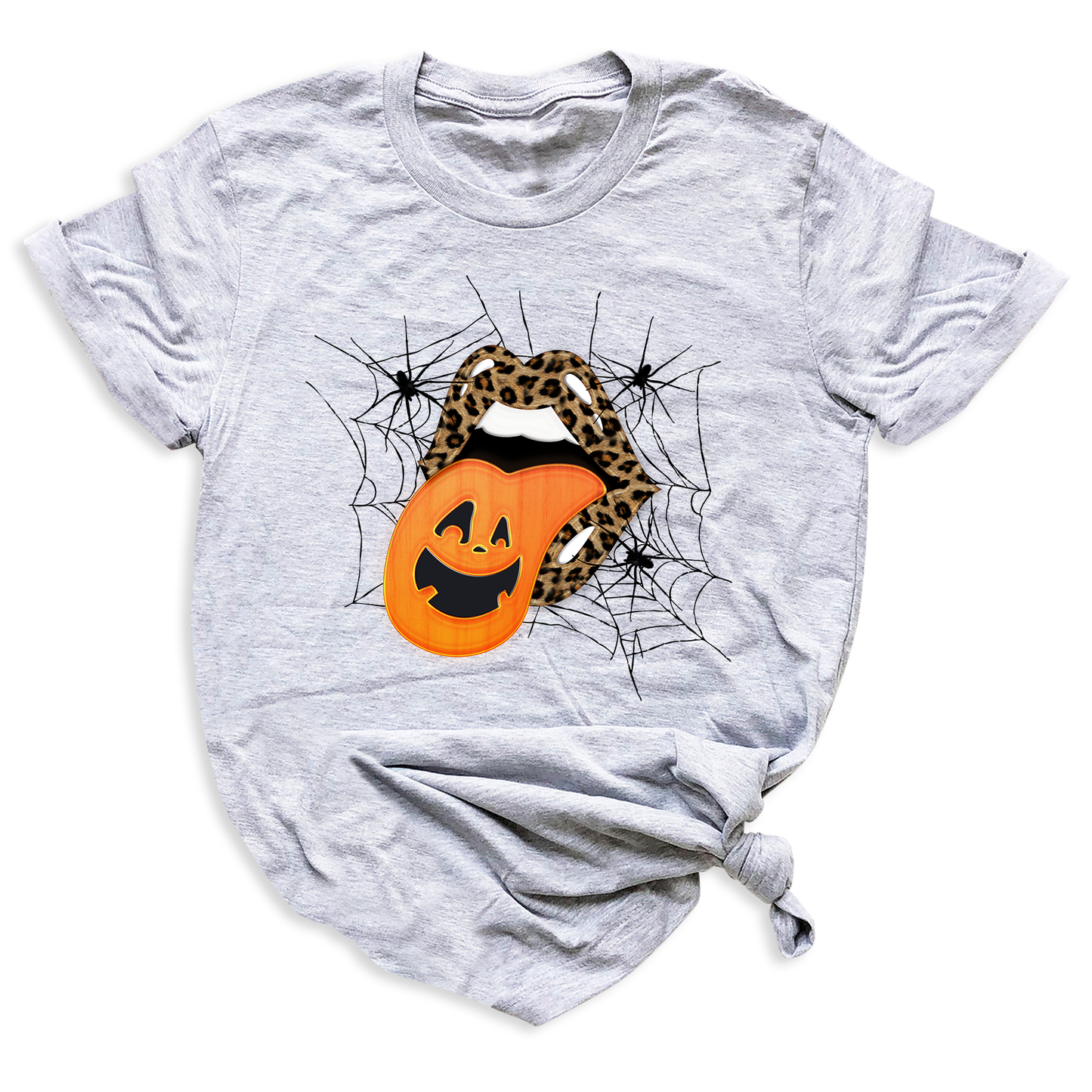 Leopard Lips & Pumpkin Tongue Halloween Graphic Tee β Witches & Halloweentown Shirt
