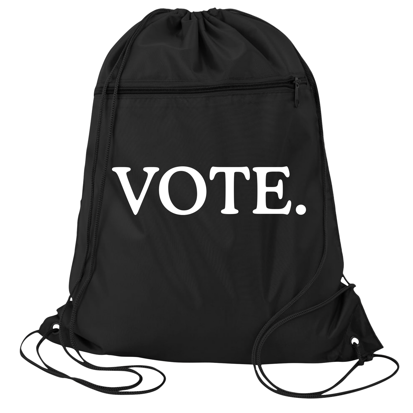 VOTE Drawstring Backpack Bag – 11 Colors | Durable Cinch Pack with Front Pocket
