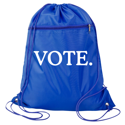 VOTE Drawstring Backpack Bag – 11 Colors | Durable Cinch Pack with Front Pocket