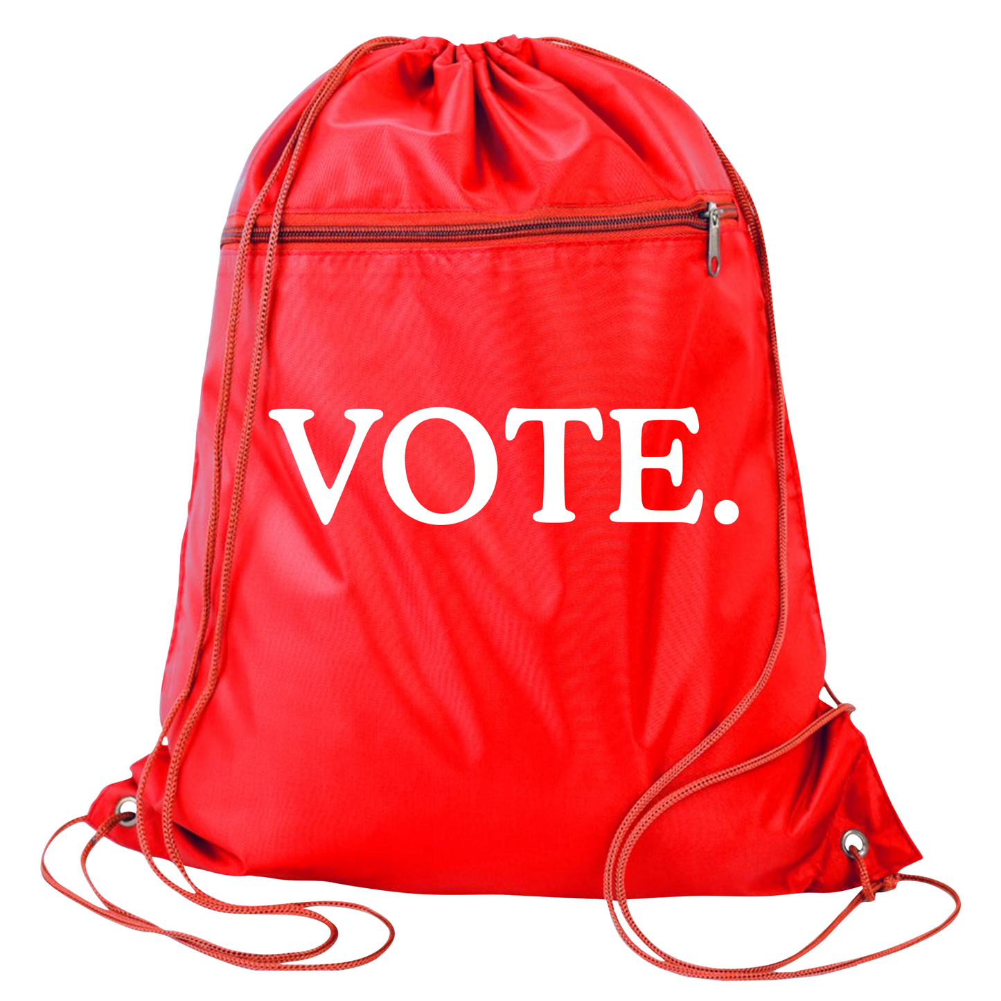 VOTE Drawstring Backpack Bag – 11 Colors | Durable Cinch Pack with Front Pocket