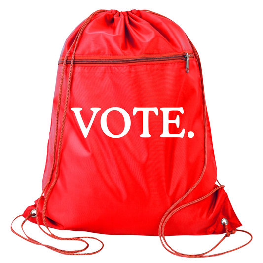 VOTE Drawstring Backpack Bag – 11 Colors | Durable Cinch Pack with Front Pocket