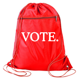 VOTE Drawstring Backpack Bag – 11 Colors | Durable Cinch Pack with Front Pocket
