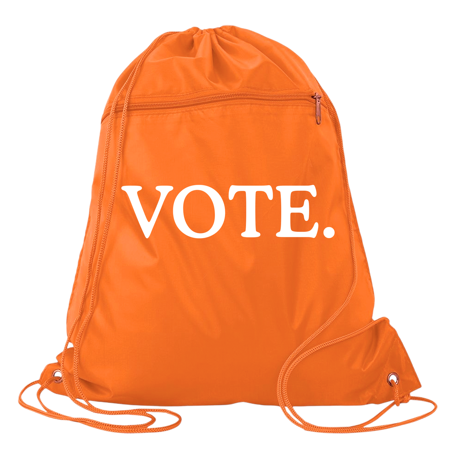 VOTE Drawstring Backpack Bag – 11 Colors | Durable Cinch Pack with Front Pocket
