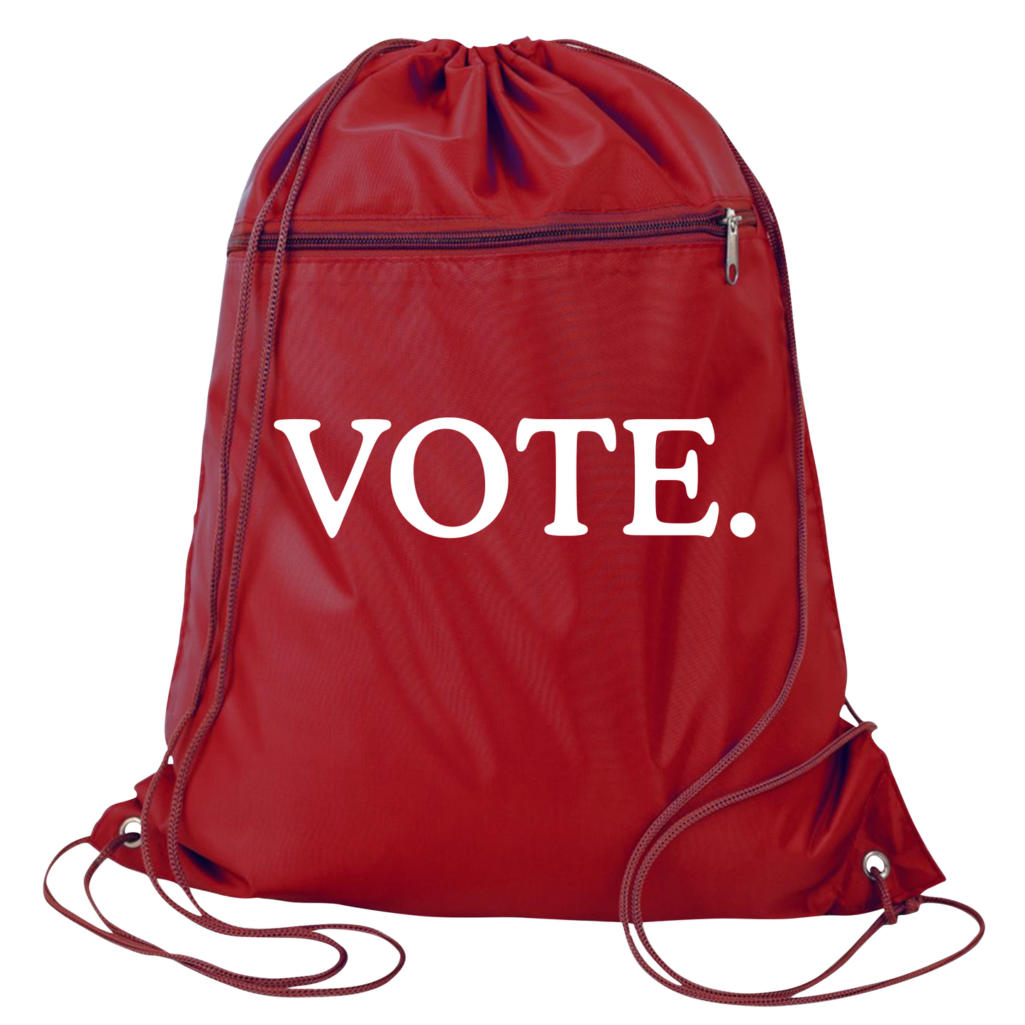 VOTE Drawstring Backpack Bag – 11 Colors | Durable Cinch Pack with Front Pocket