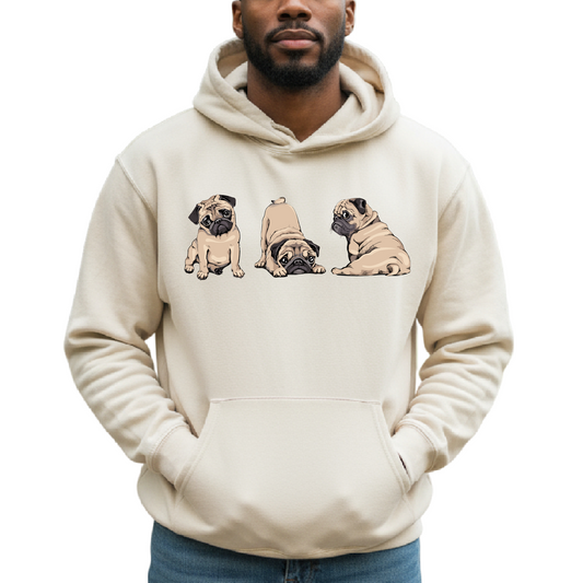 Pug Lover Hoodie – Cute Dog Hoodie for Women & Men | Cozy Pug Dog Hooded Sweatshirt | Dog Mom Gift | Animal Lover Hoodie
