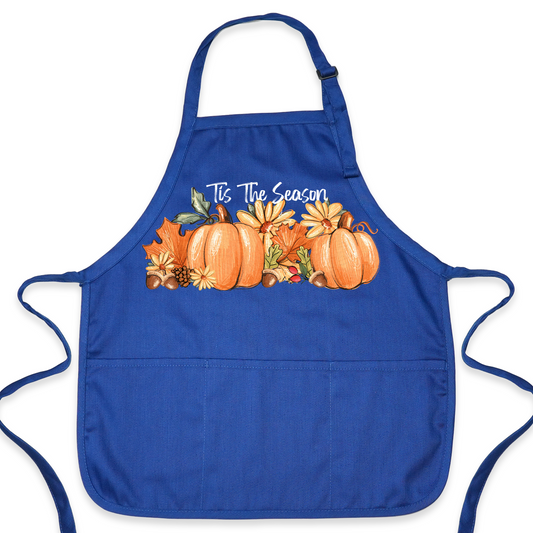 Tis The Season Pumpkin Thanksgiving Apron – Cute Fall Apron for Women & Men