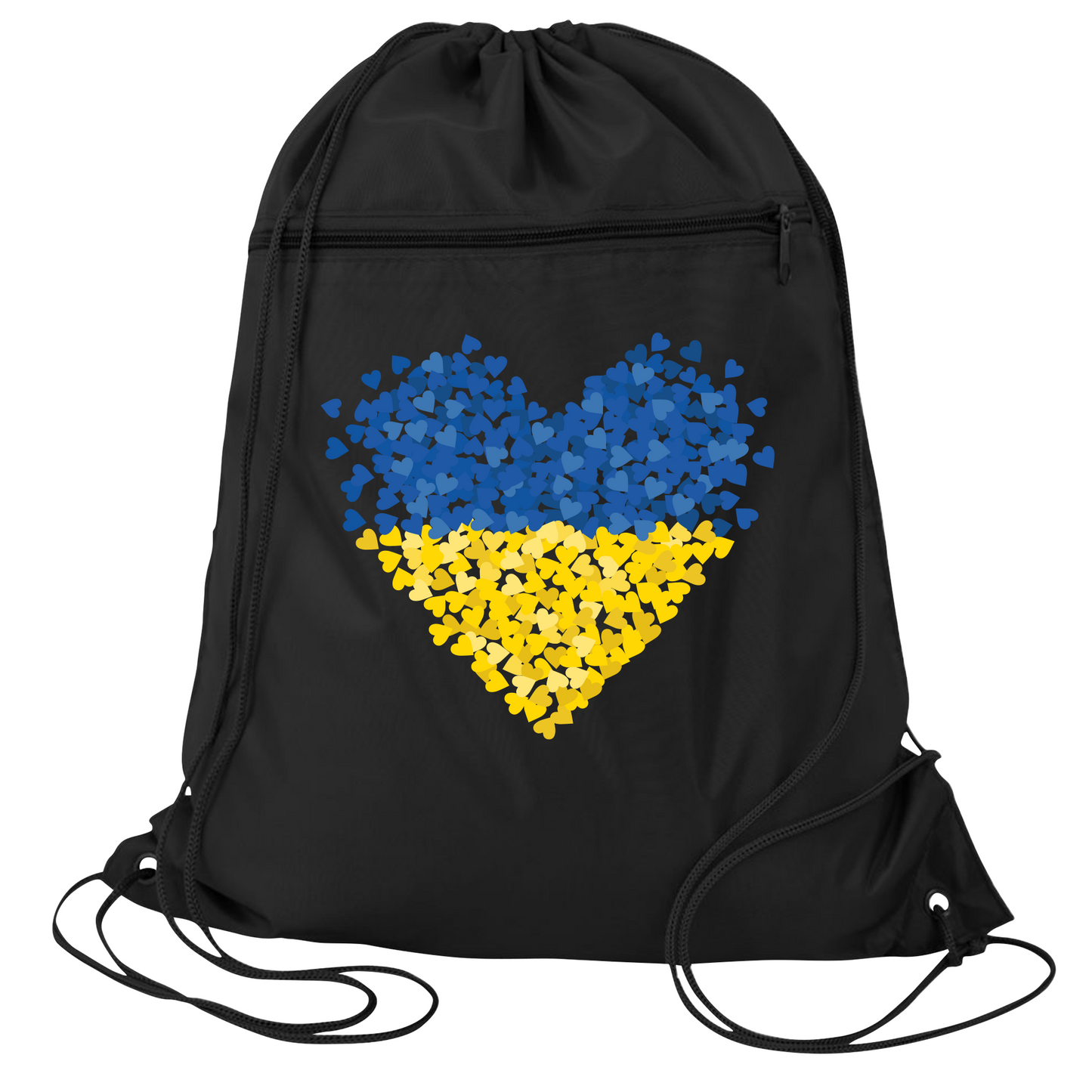 Ukraine Flag Heart Drawstring Backpack β Support Ukraine Gift Bag, Freedom & Peace Cinch Pack