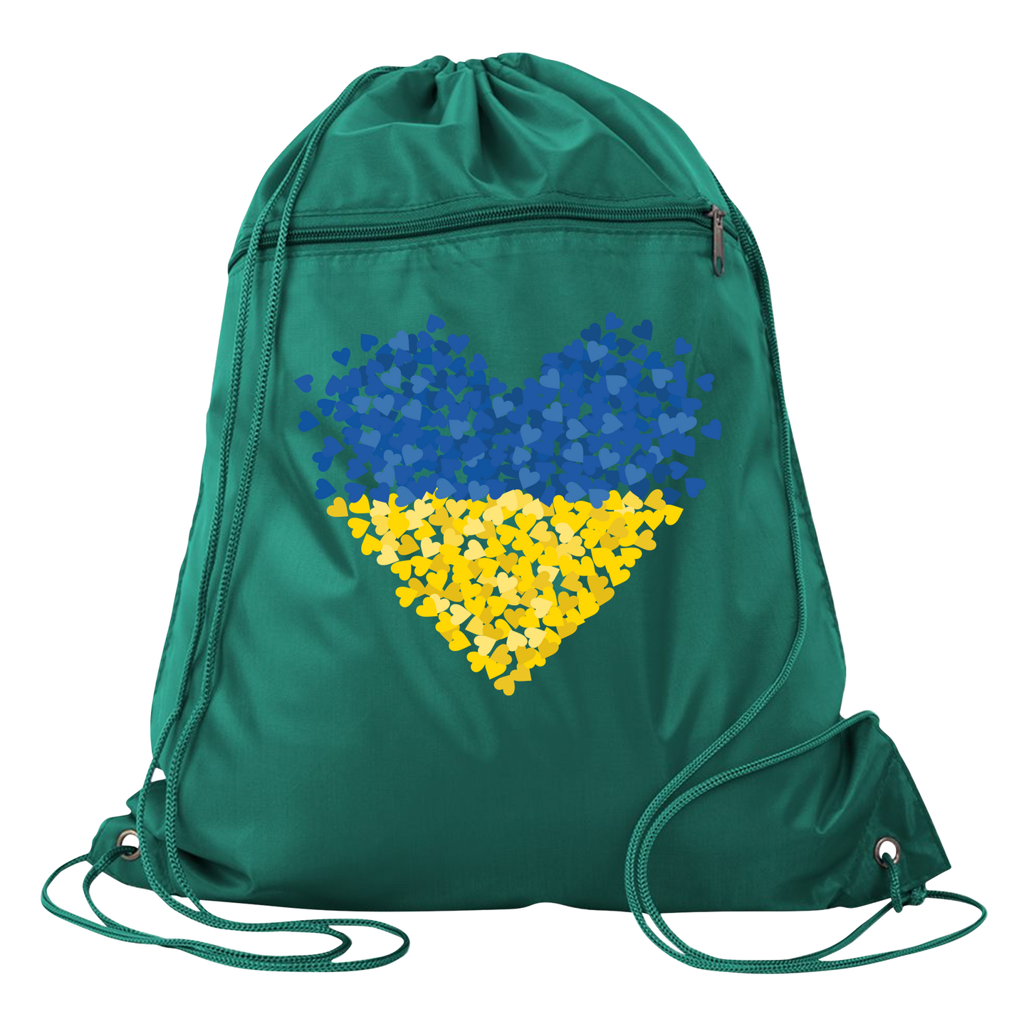 Ukraine Flag Heart Drawstring Backpack β Support Ukraine Gift Bag, Freedom & Peace Cinch Pack