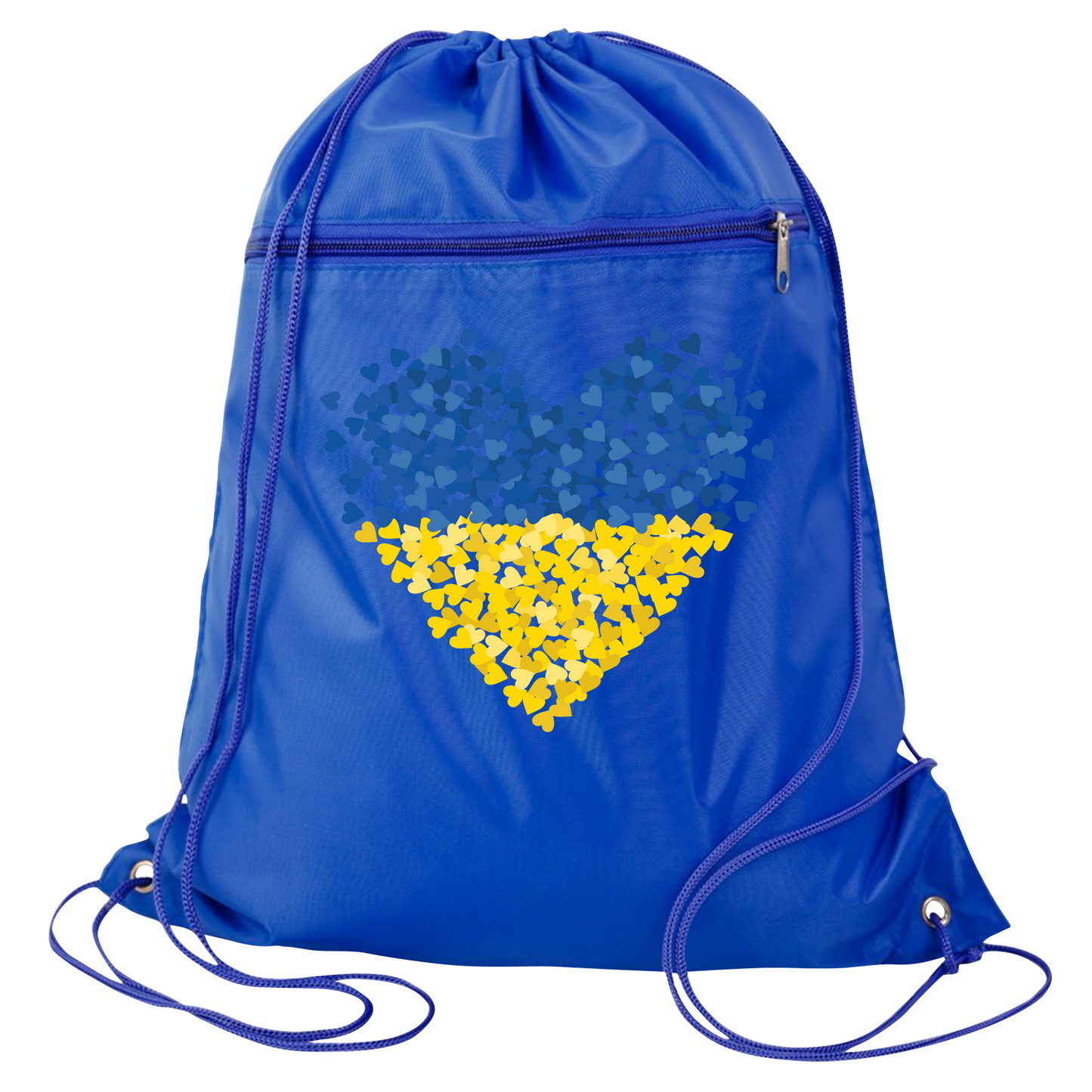Ukraine Flag Heart Drawstring Backpack β Support Ukraine Gift Bag, Freedom & Peace Cinch Pack