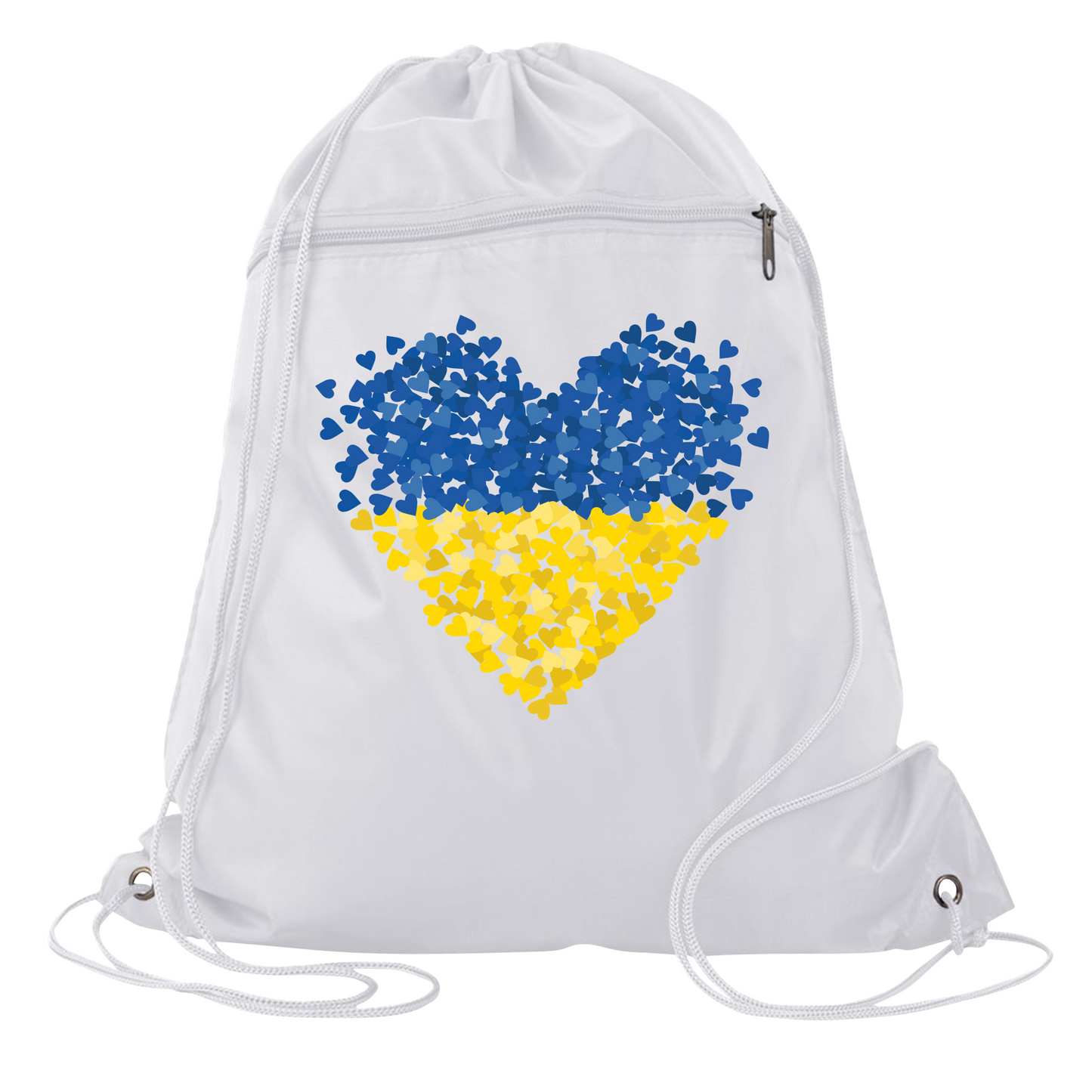 Ukraine Flag Heart Drawstring Backpack β Support Ukraine Gift Bag, Freedom & Peace Cinch Pack