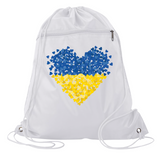 Ukraine Flag Heart Drawstring Backpack β Support Ukraine Gift Bag, Freedom & Peace Cinch Pack