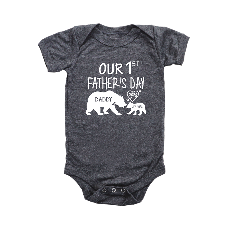 Our First Fathers Day Dad and Baby Matching Shirts | Bear Design