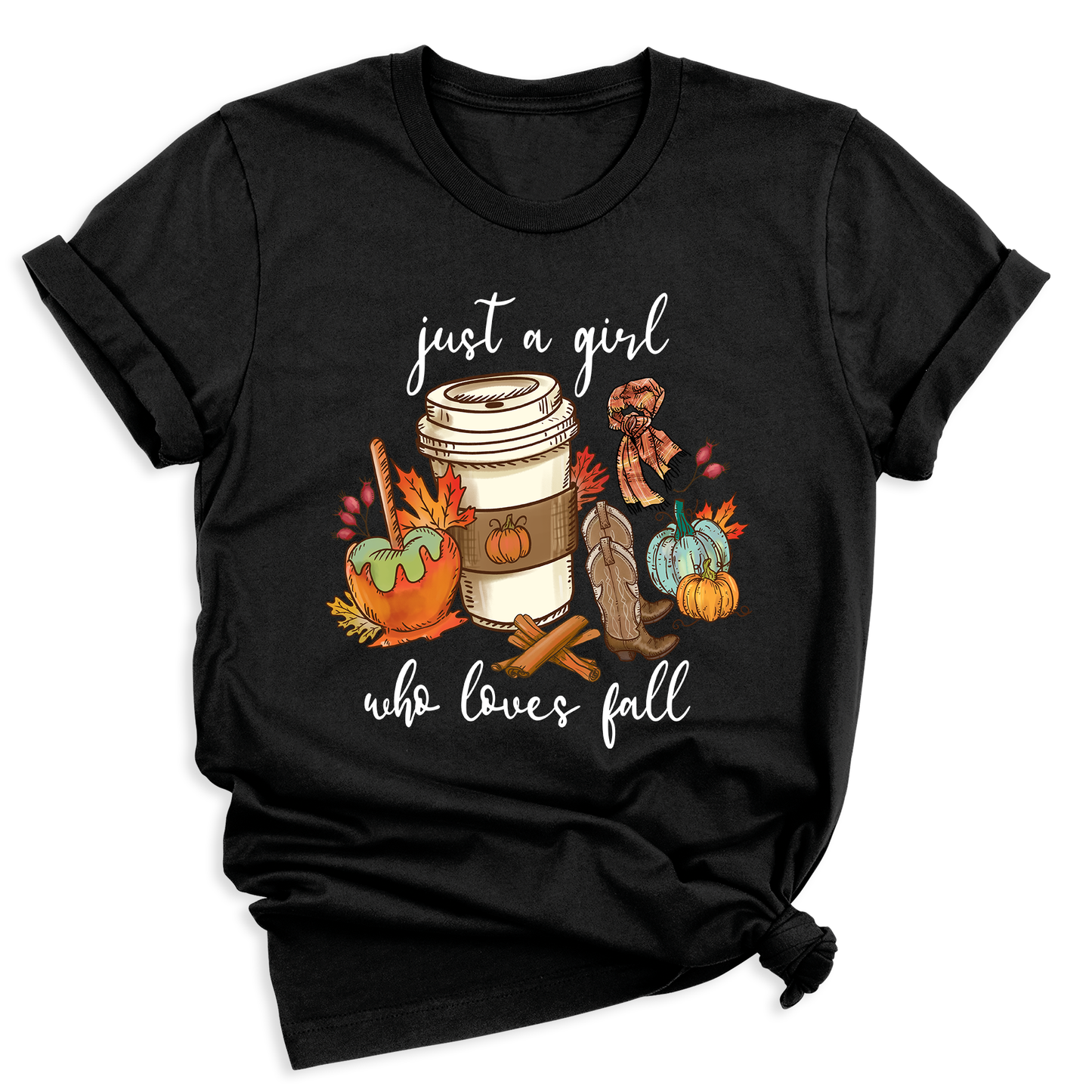 Just a Girl Who Loves Fall Shirt β Cute Pumpkin Autumn Vibes Tee