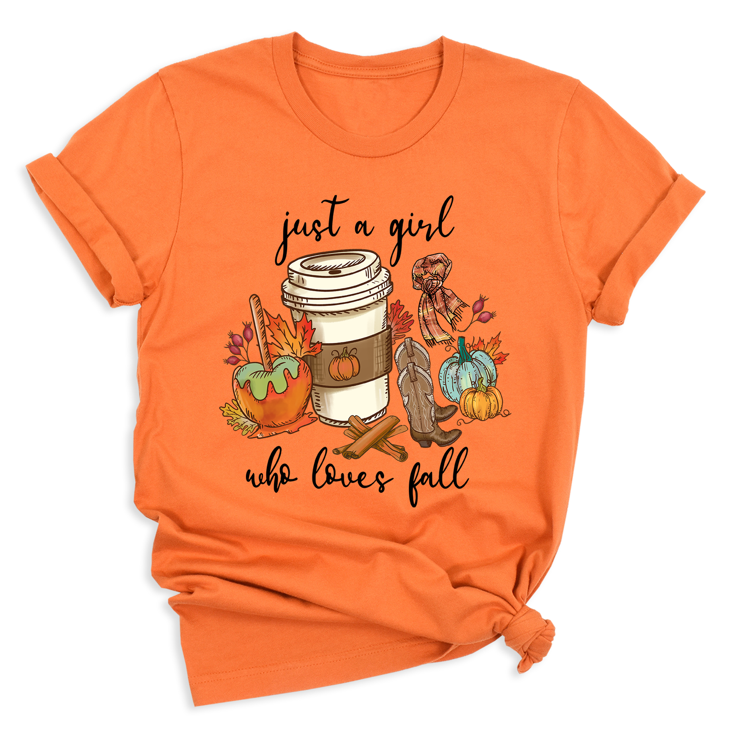 Just a Girl Who Loves Fall Shirt β Cute Pumpkin Autumn Vibes Tee