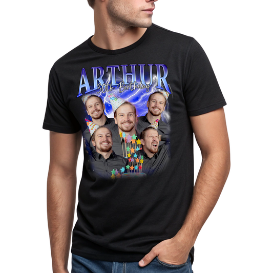 Custom Birthday Bootleg Graphic T-Shirt for Men Women