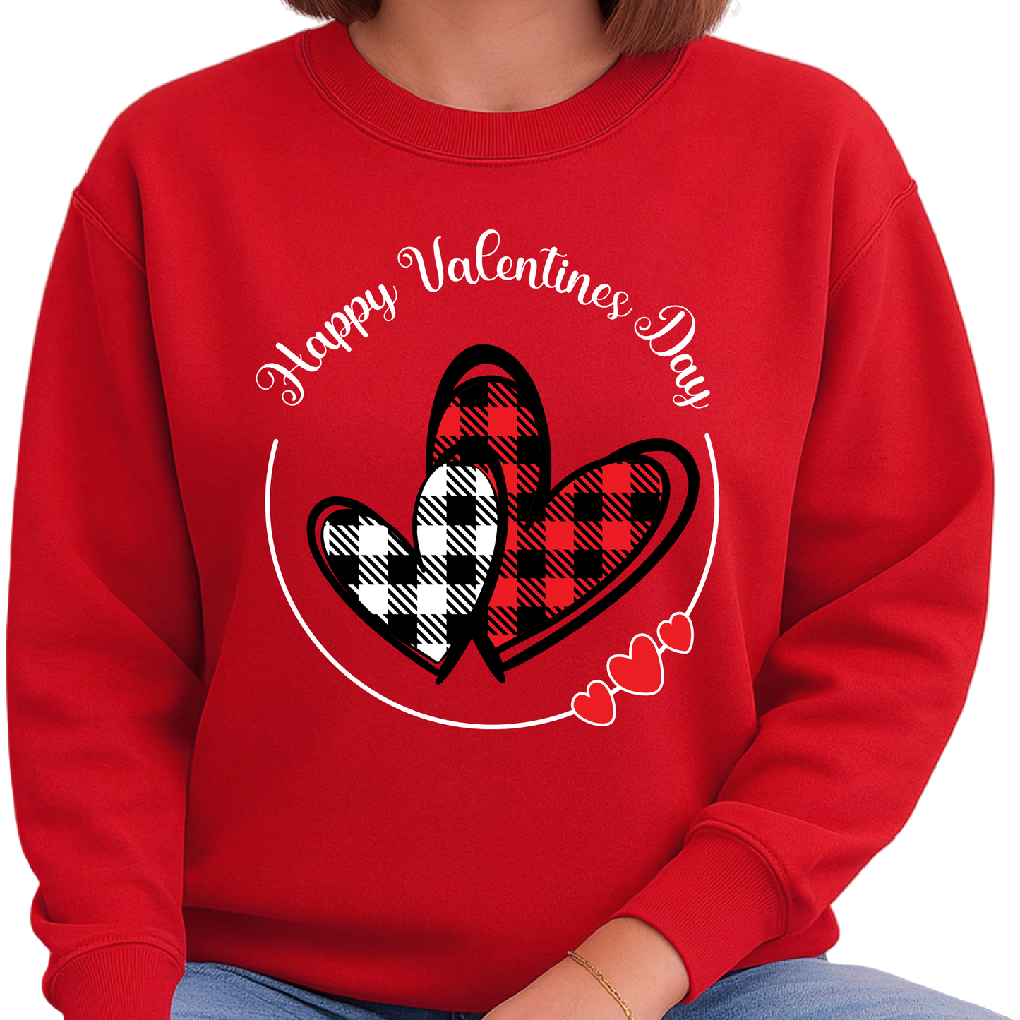 Happy Valentine’s Day Buffalo Plaid Heart Sweatshirt Gift