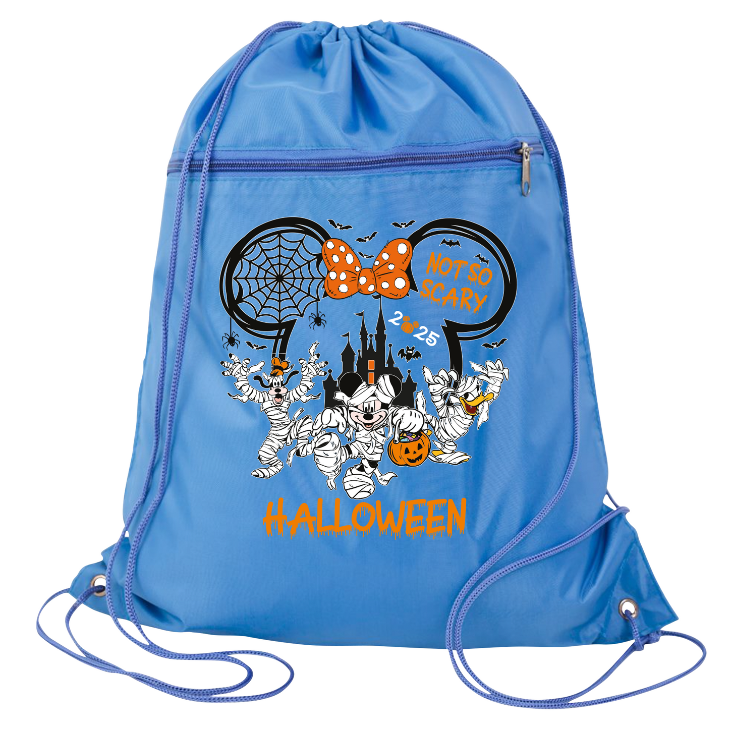 Not So Scary Disney Halloween Drawstring Bag – Mickey & Minnie Trick or Treat Cinch Backpack