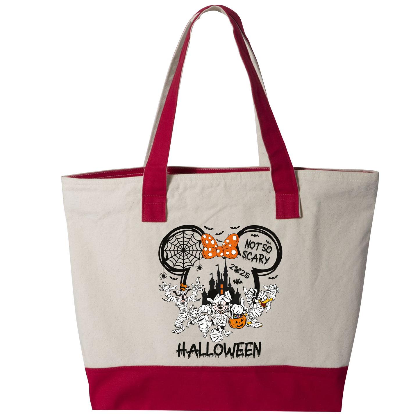 Minnie Halloween Tote Bag 2025 – Not So Scary Canvas Tote, Trick-or-Treat, Beach, Travel & Shopping Bag