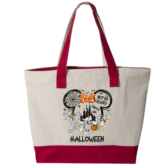 Minnie Halloween Tote Bag 2025 – Not So Scary Canvas Tote, Trick-or-Treat, Beach, Travel & Shopping Bag