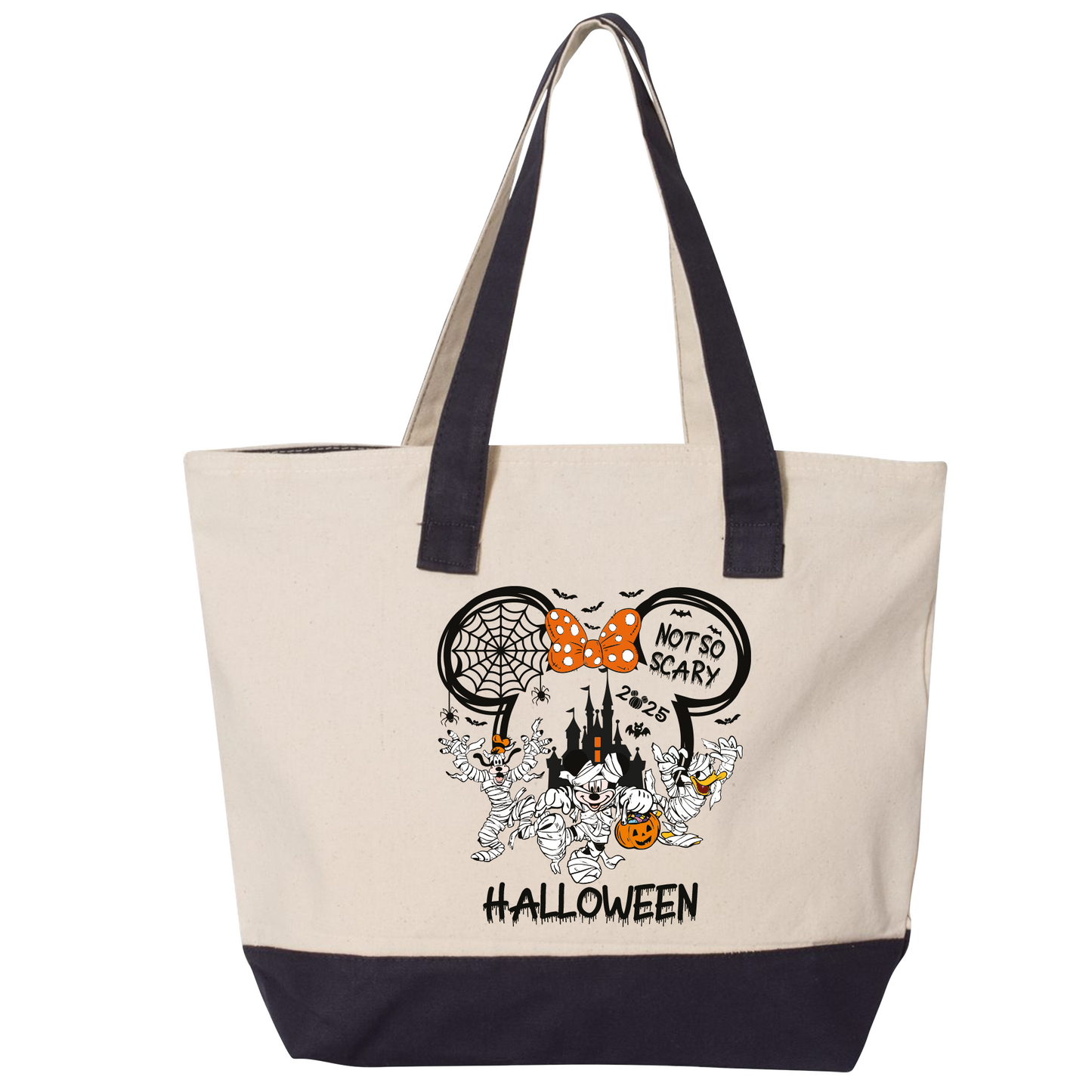 Minnie Halloween Tote Bag 2025 – Not So Scary Canvas Tote, Trick-or-Treat, Beach, Travel & Shopping Bag