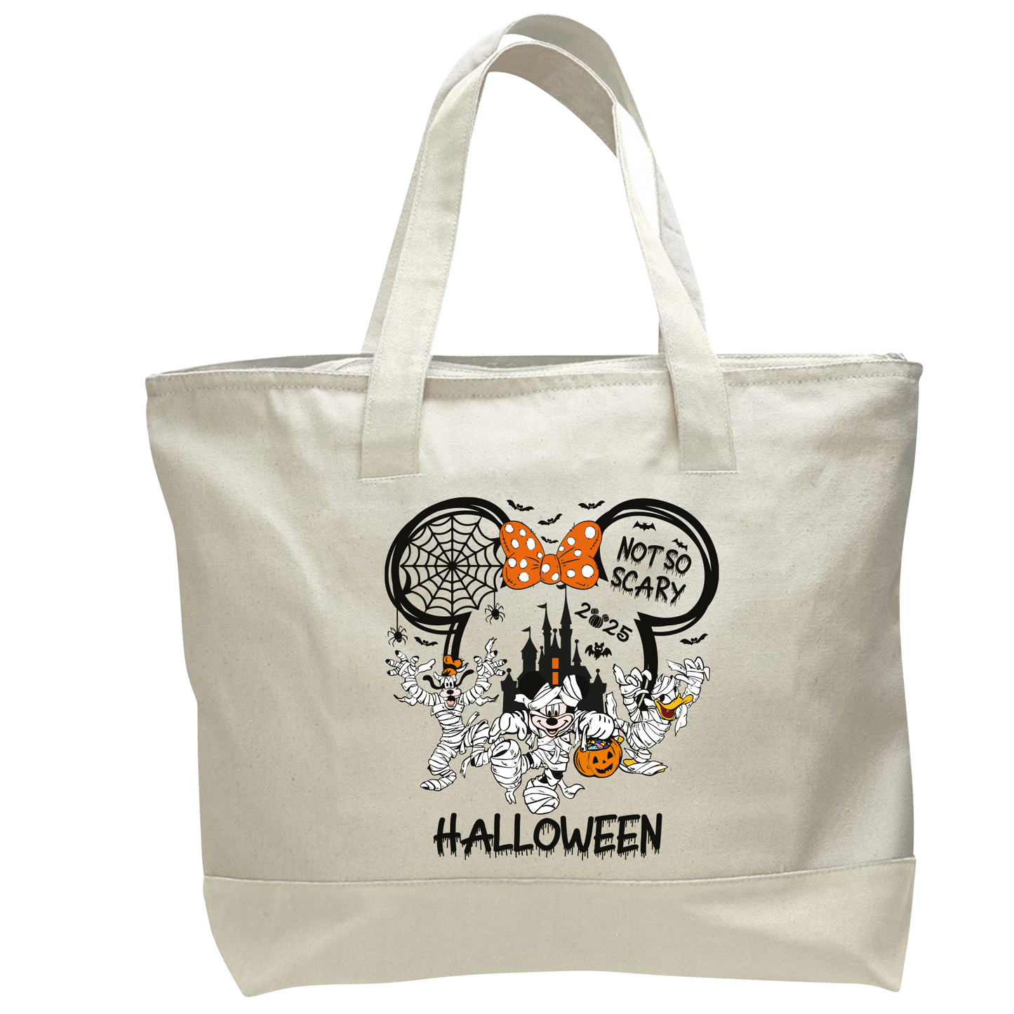 Minnie Halloween Tote Bag 2025 – Not So Scary Canvas Tote, Trick-or-Treat, Beach, Travel & Shopping Bag