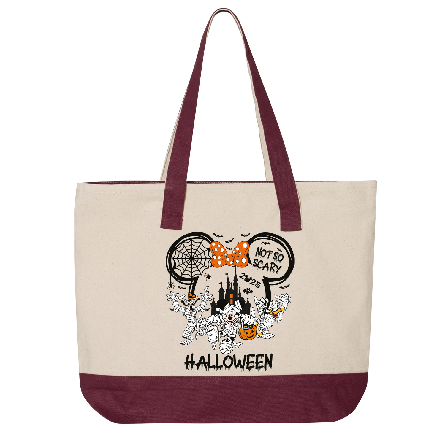 Minnie Halloween Tote Bag 2025 – Not So Scary Canvas Tote, Trick-or-Treat, Beach, Travel & Shopping Bag