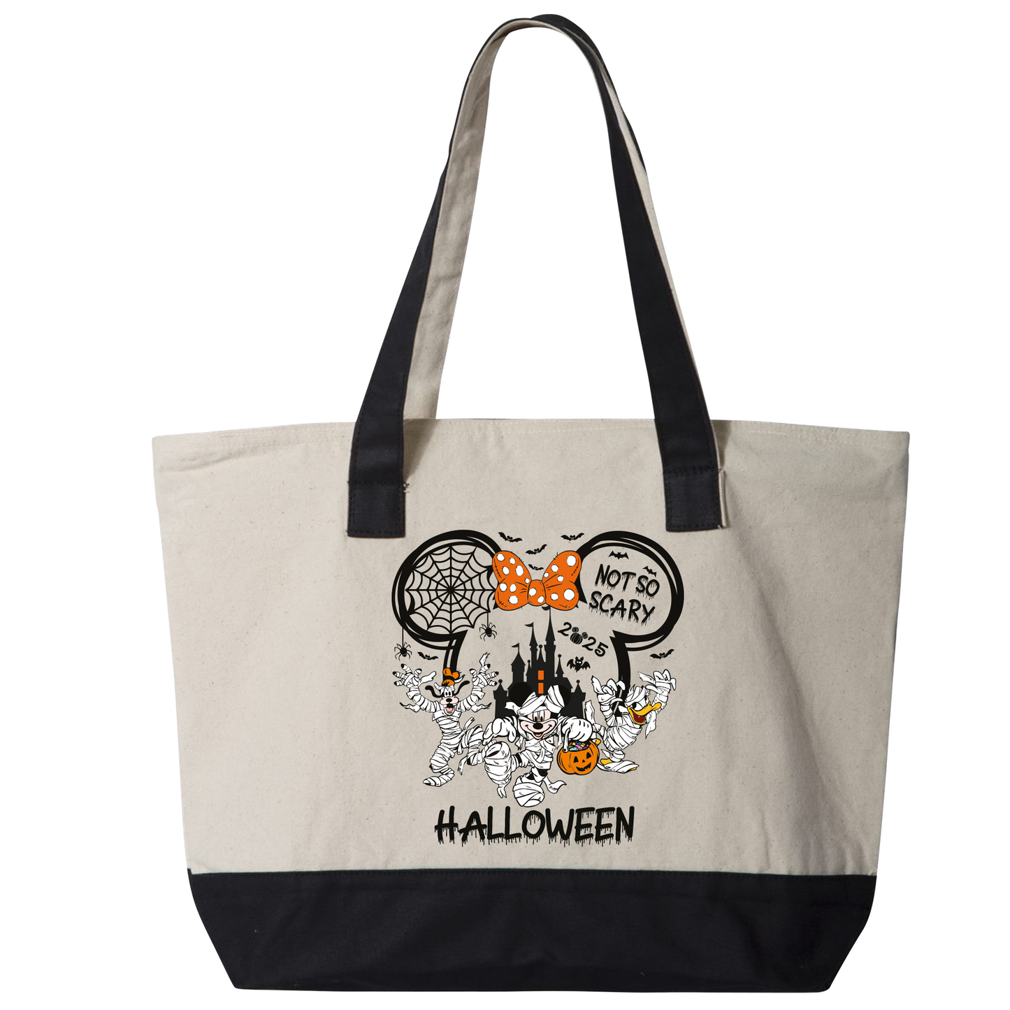 Minnie Halloween Tote Bag 2025 – Not So Scary Canvas Tote, Trick-or-Treat, Beach, Travel & Shopping Bag