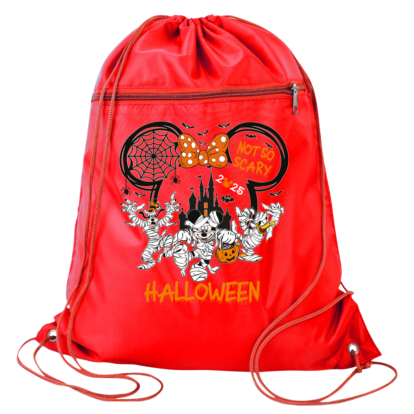 Not So Scary Disney Halloween Drawstring Bag – Mickey & Minnie Trick or Treat Cinch Backpack