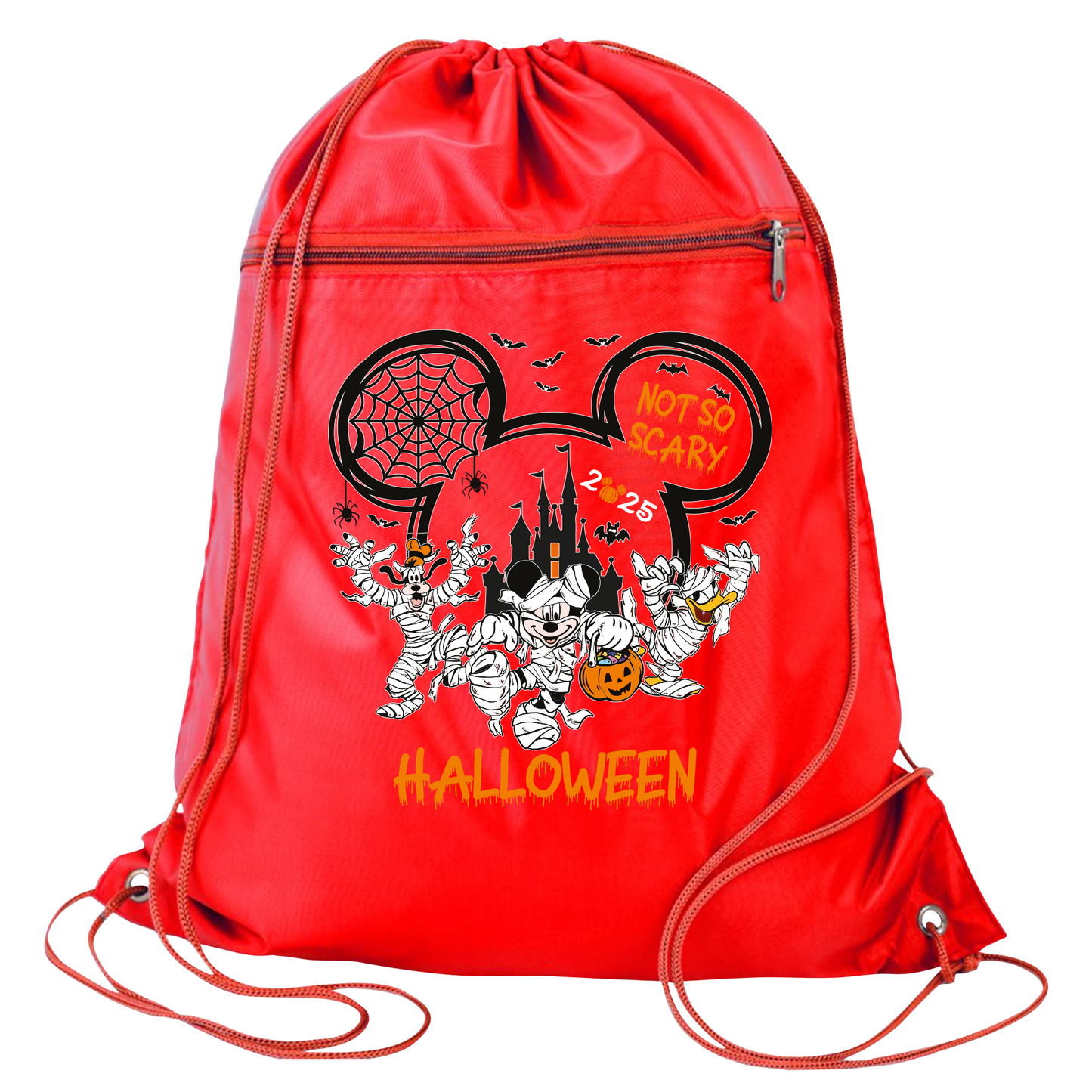 Not So Scary Disney Halloween Drawstring Bag – Mickey & Minnie Trick or Treat Cinch Backpack