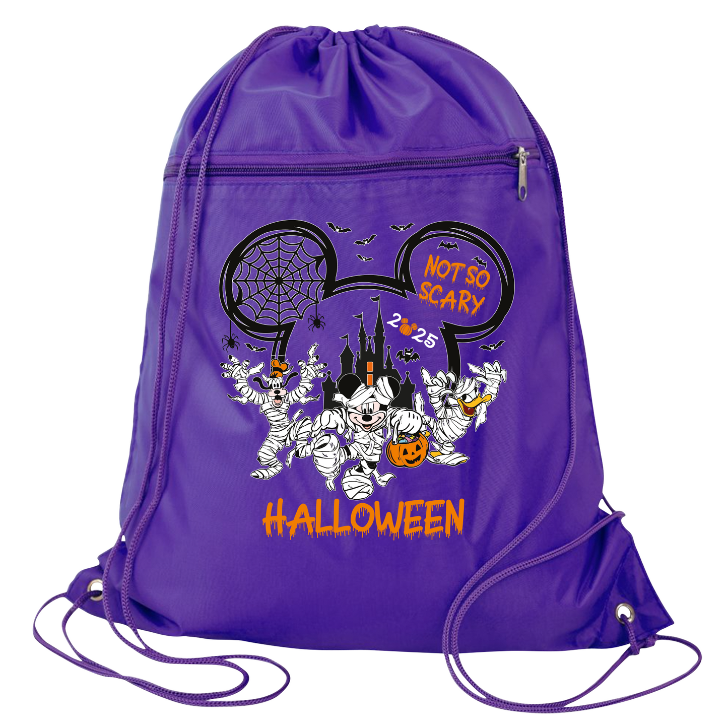 Not So Scary Disney Halloween Drawstring Bag – Mickey & Minnie Trick or Treat Cinch Backpack