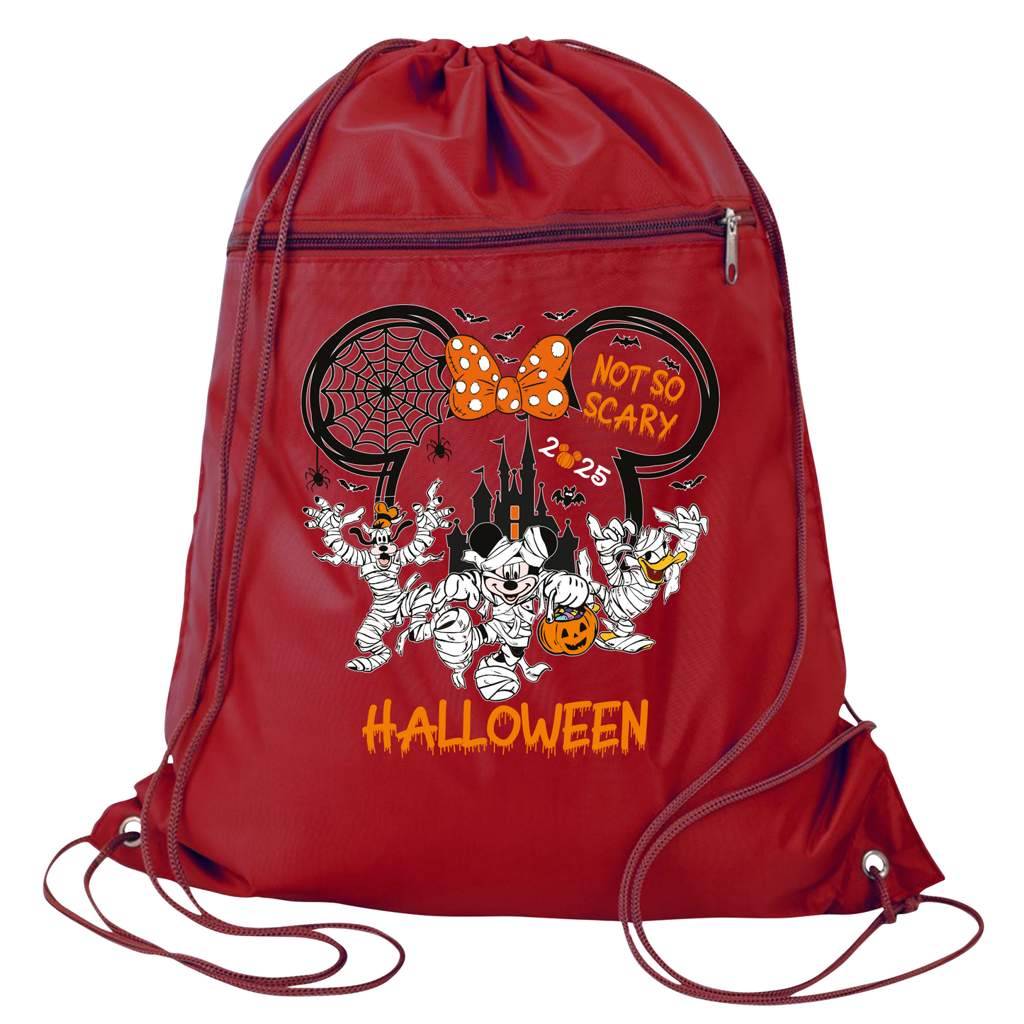 Not So Scary Disney Halloween Drawstring Bag – Mickey & Minnie Trick or Treat Cinch Backpack
