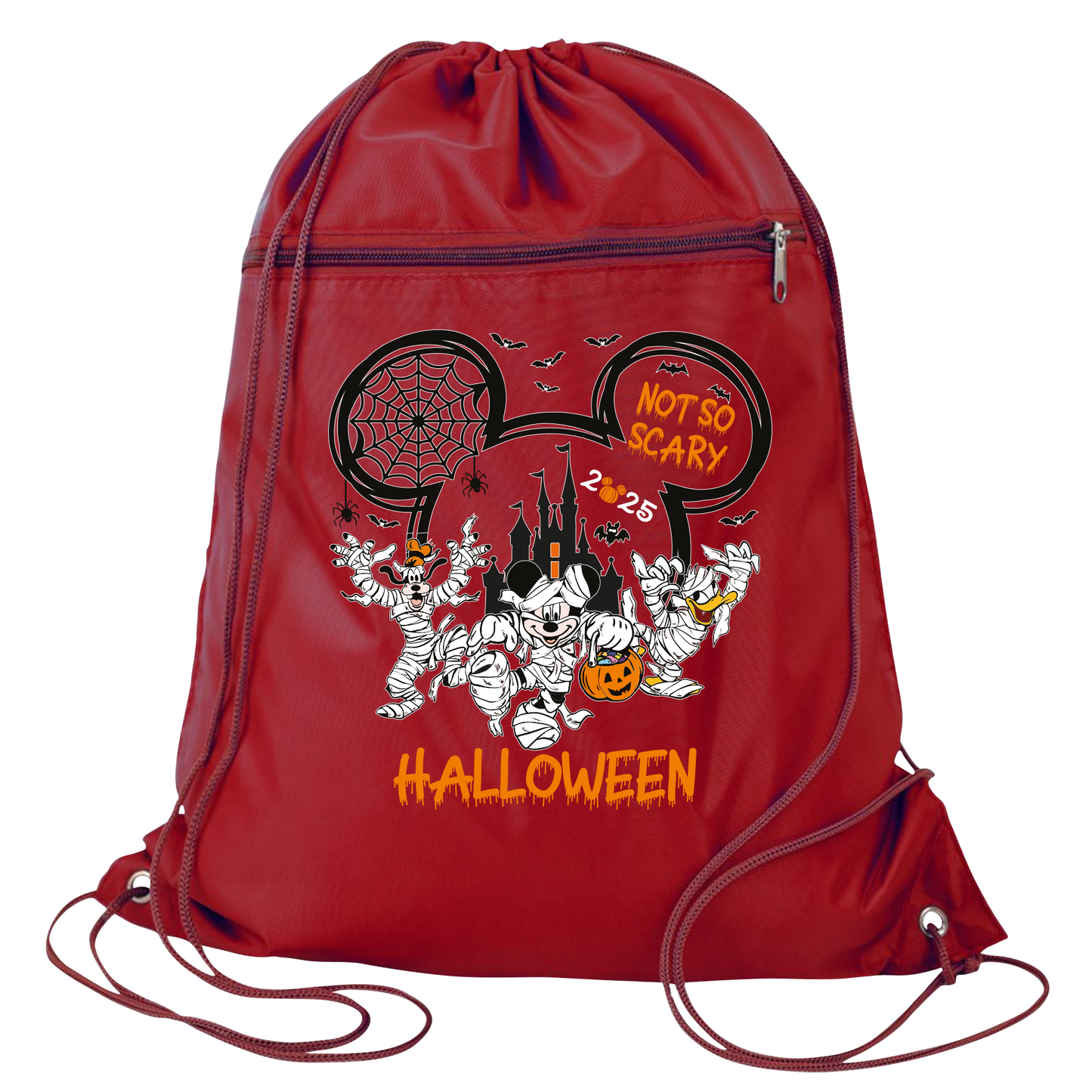 Not So Scary Disney Halloween Drawstring Bag – Mickey & Minnie Trick or Treat Cinch Backpack