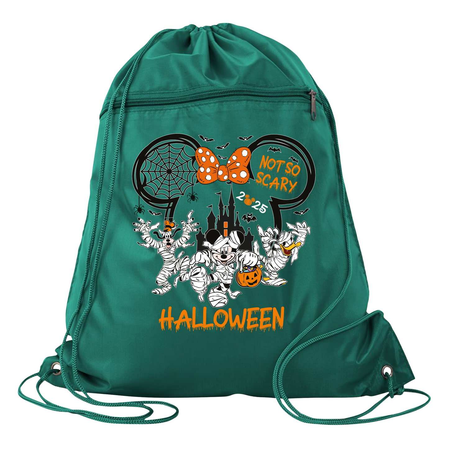 Not So Scary Disney Halloween Drawstring Bag – Mickey & Minnie Trick or Treat Cinch Backpack