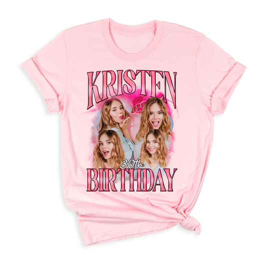 Custom Birthday Bootleg Graphic T-Shirt for Men Women