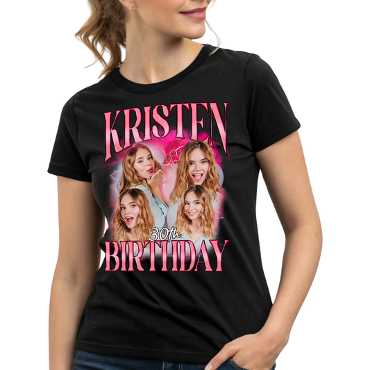 Custom Birthday Bootleg Graphic T-Shirt for Men Women
