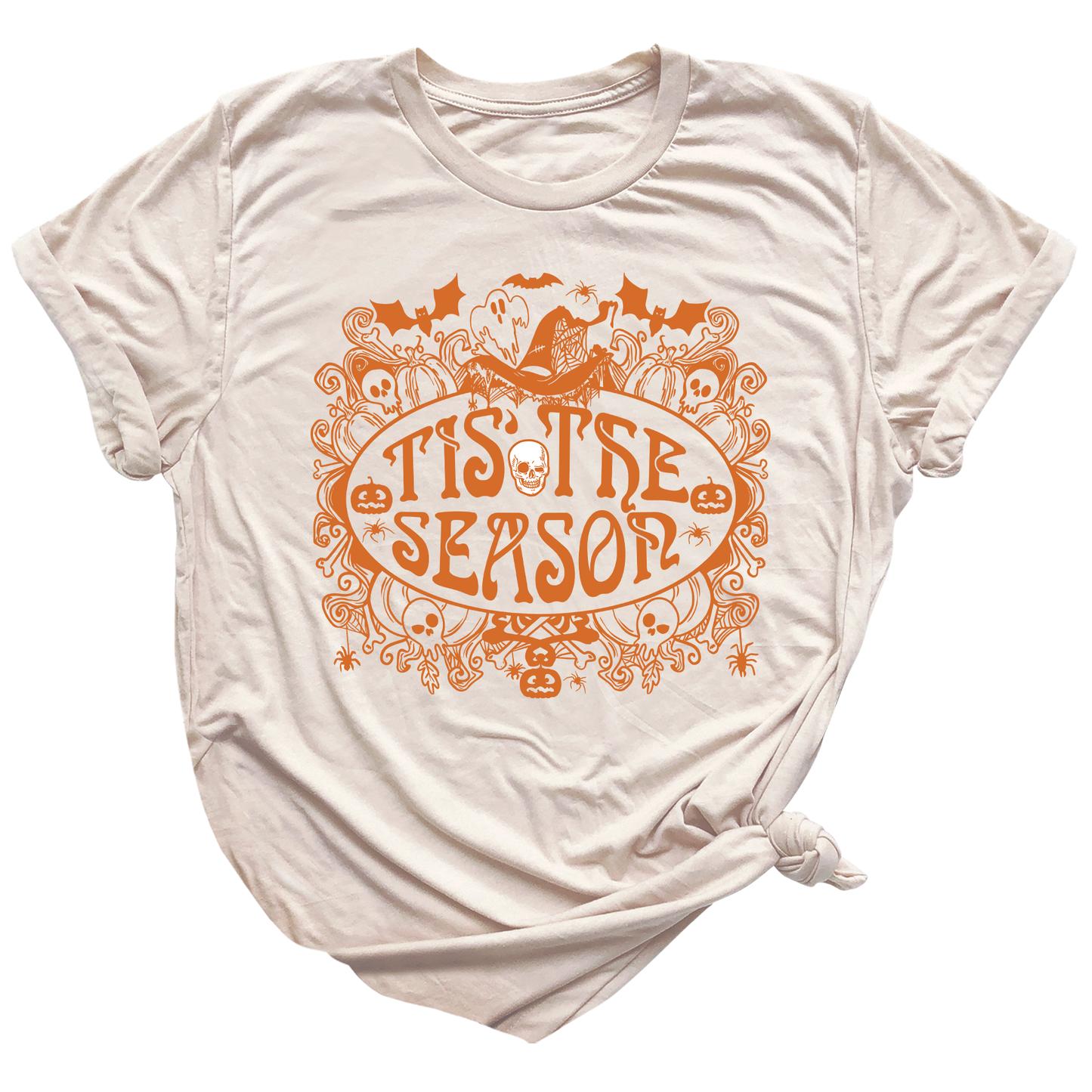 Tis the Season Halloween Shirt – Skull & Ghost Tee | Spooky Season Party Shirt