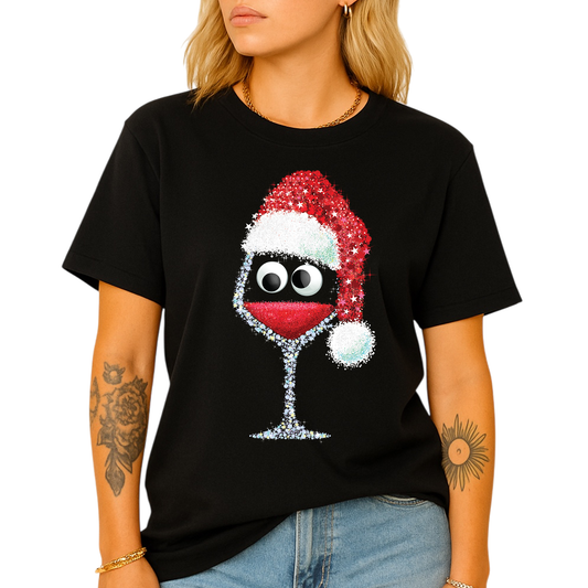 Funny Christmas Wine Shirt – Women’s Xmas Party Tee, Wine Lover Holiday Top, Drinking Holiday Shirt