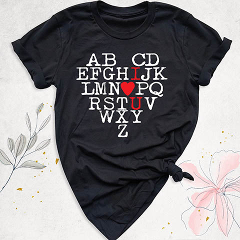 Alphabet I Love You Tee