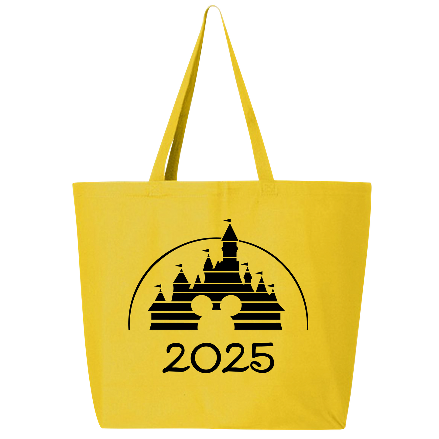 Disney 2025 Zippered Tote Bag – Disney Castle Canvas Bag for Women, Aesthetic Market & Travel Tote
