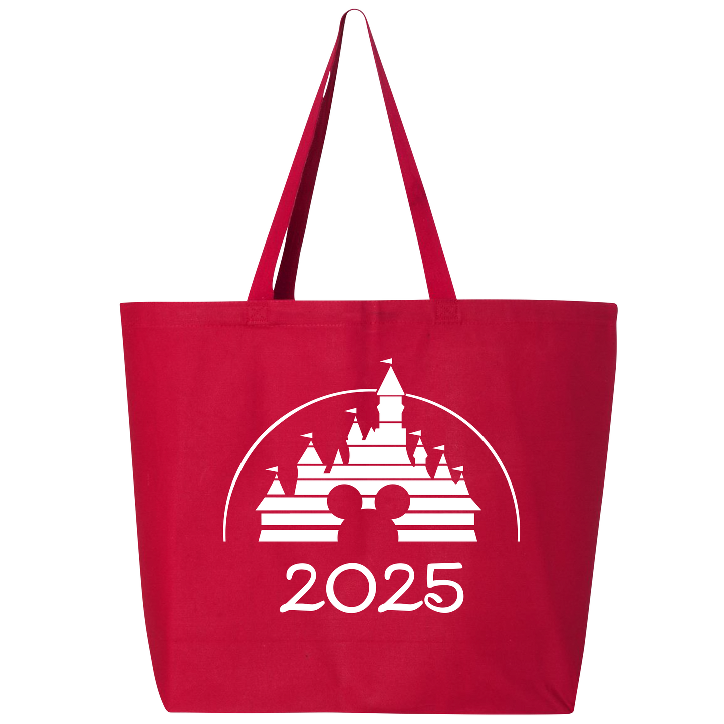 Disney 2025 Zippered Tote Bag – Disney Castle Canvas Bag for Women, Aesthetic Market & Travel Tote