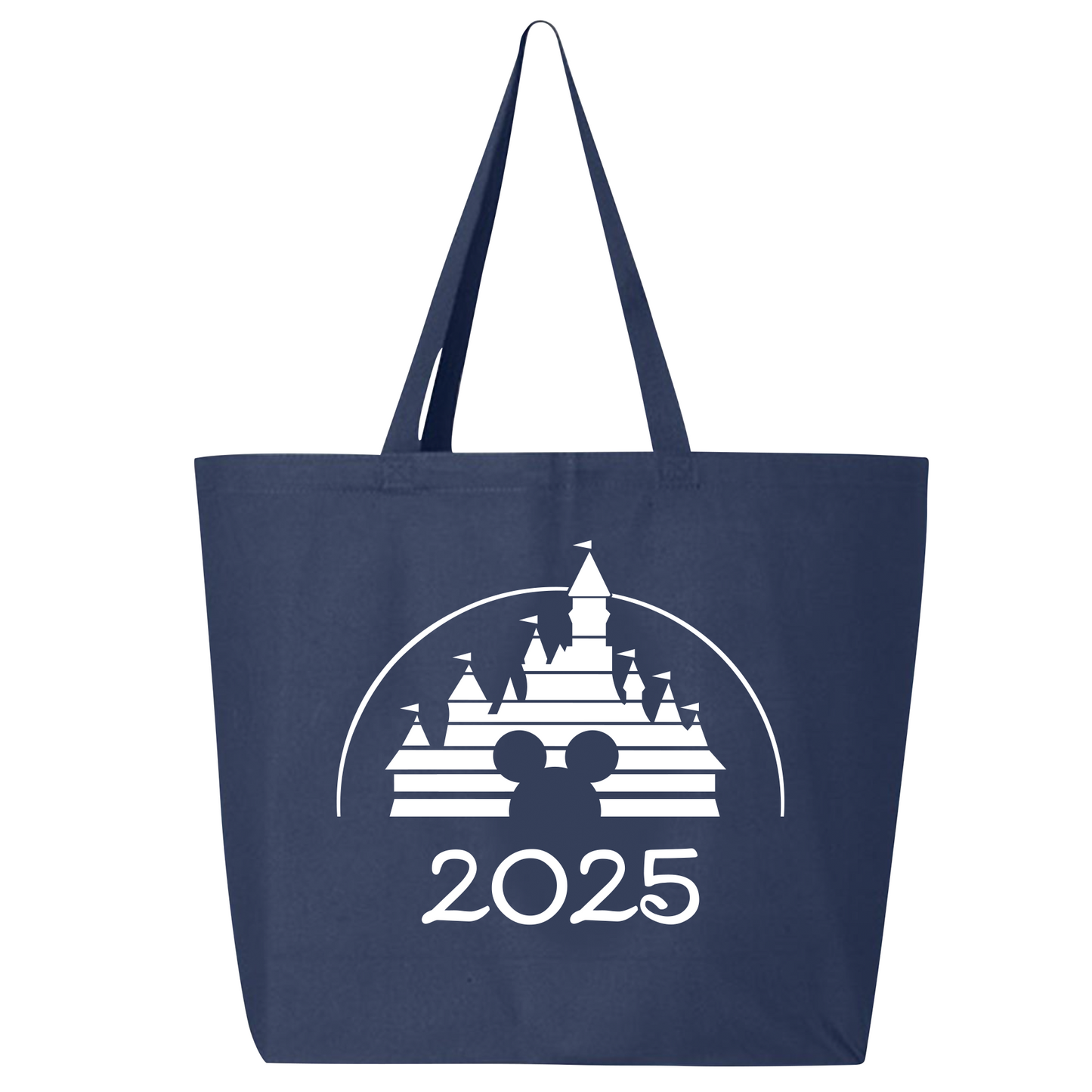 Disney 2025 Zippered Tote Bag – Disney Castle Canvas Bag for Women, Aesthetic Market & Travel Tote