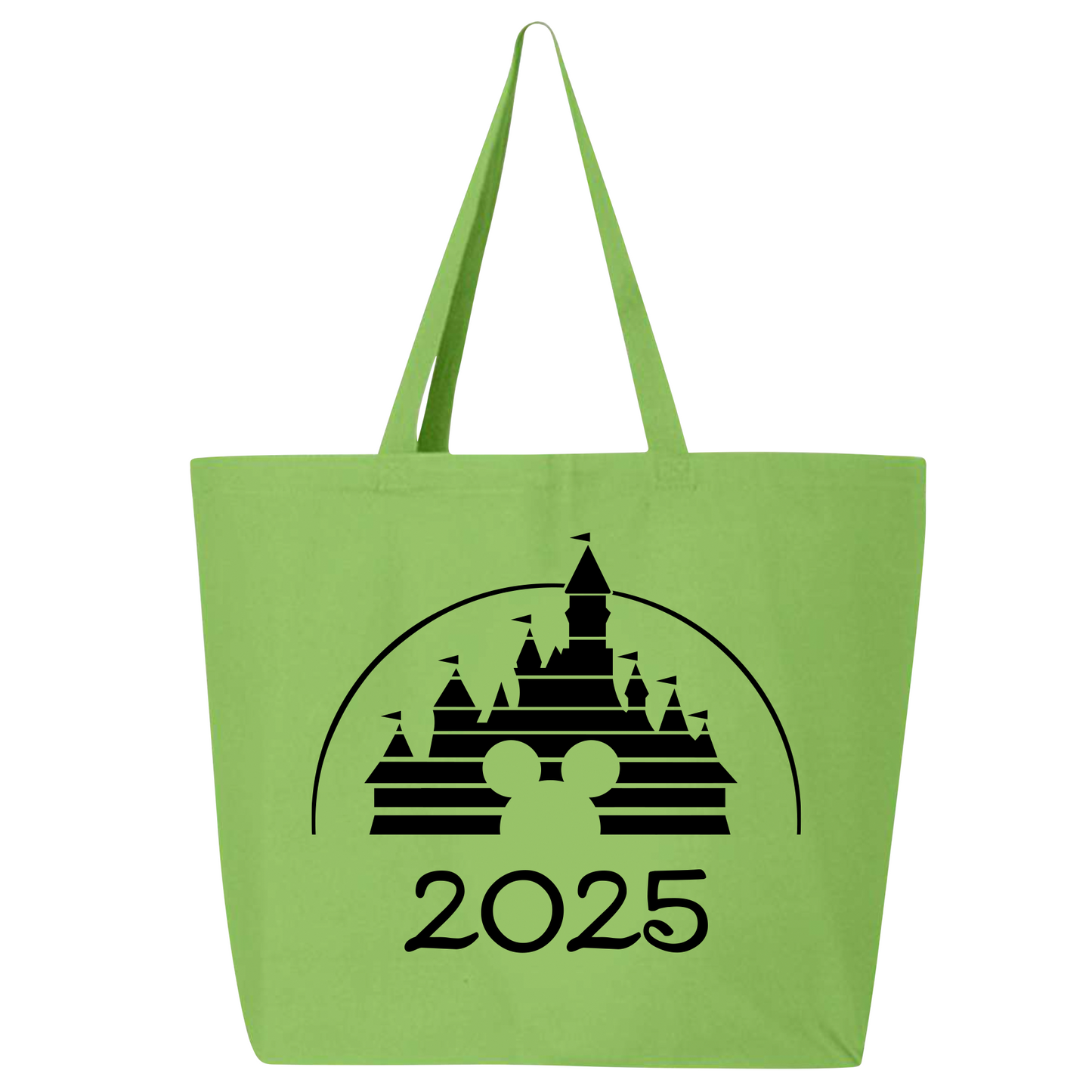 Disney 2025 Zippered Tote Bag – Disney Castle Canvas Bag for Women, Aesthetic Market & Travel Tote