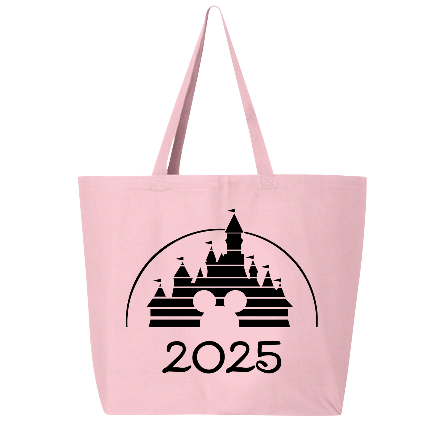 Disney 2025 Zippered Tote Bag – Disney Castle Canvas Bag for Women, Aesthetic Market & Travel Tote