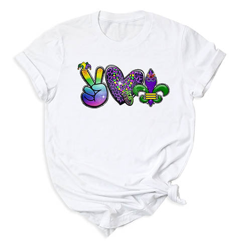 Peace Love Mardi Grass T-Shirt