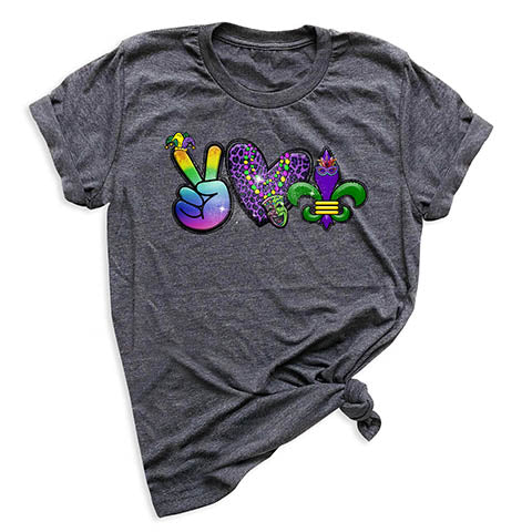 Peace Love Mardi Grass T-Shirt
