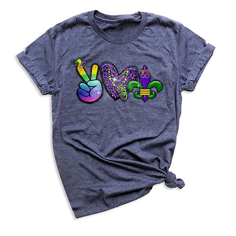 Peace Love Mardi Grass T-Shirt