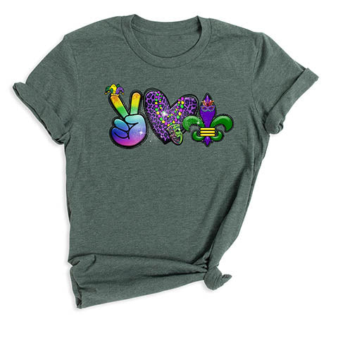 Peace Love Mardi Grass T-Shirt
