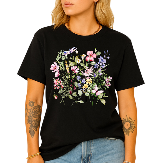 Wildflower Shirt – Vintage Floral Boho Tee for Women