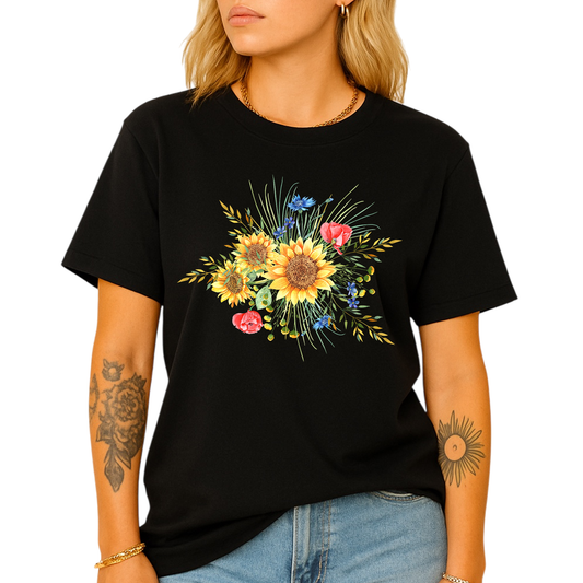Botanical Sunflower Shirt – Summer & Fall Flower Tee