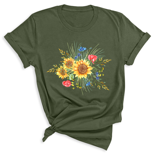 Botanical Sunflower Shirt – Summer & Fall Flower Tee